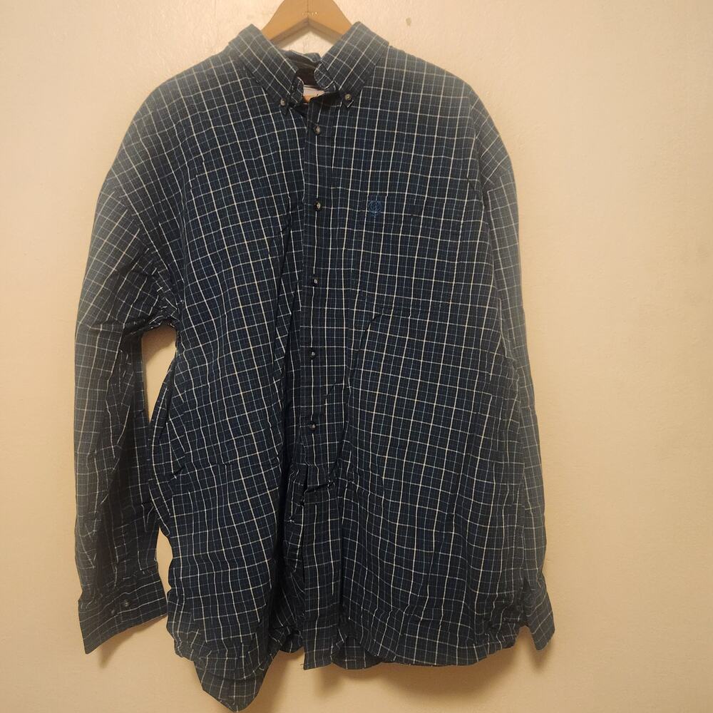 George Straight Wrangler Button Down Plaid Shirt See Desp for size